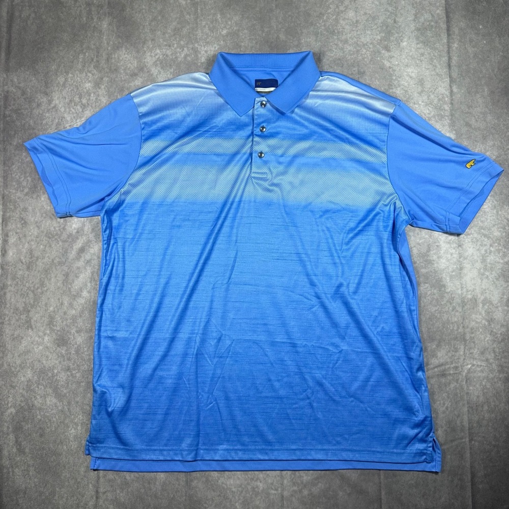 Jack Nicklaus Mens XXL StayDri Golf Polo Shirt Blue Gradient Short Sleeve Bear